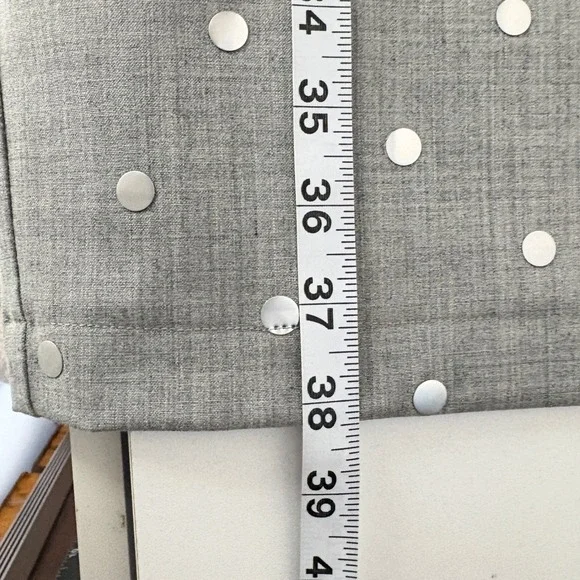 Moschino Jeans Gray Wool Blend Silver Polka Dot Midi Sheath Dress 10/44 Stylish - Picture 13 of 13